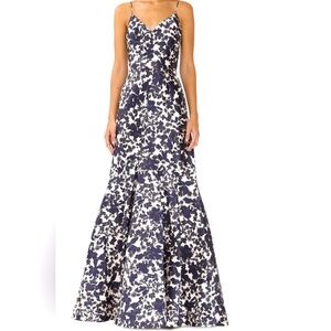 Monique Lhuillier Black and White Sleeveless Gown